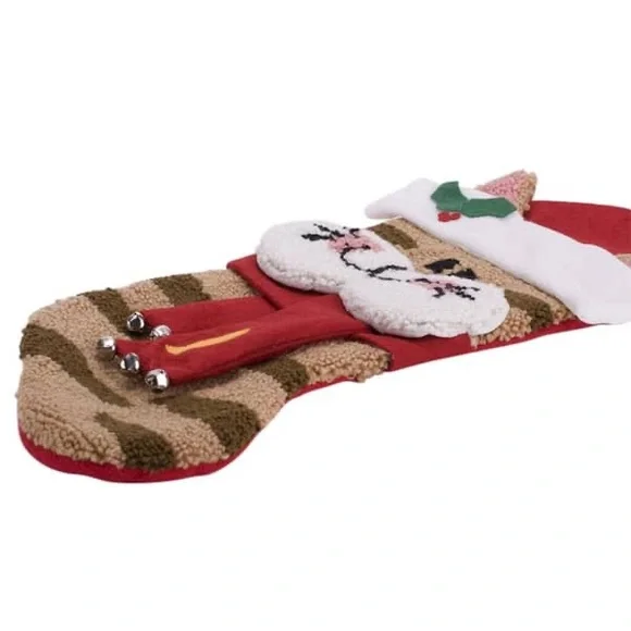 Glitzhome 22 in.  3D Cat Hooked Stocking - Picture 2 of 6